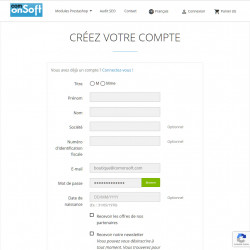 PrestaShop 1.7 demo with the Invisible reCAPTCHA module on the customer registration form.