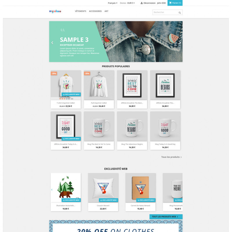 module displays all products tagged online only