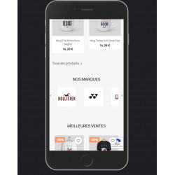 esempio di visualizzazione del marchio sulla home page di Prestashop con dispositivo di scorrimento del formato mobile