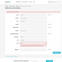 DOM TOM zip code verification for France