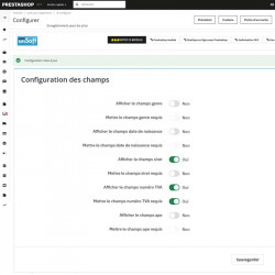 Paramétrage module Prestashop de création de compte Pro