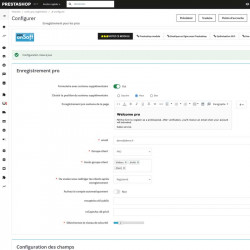 Professional account creation form