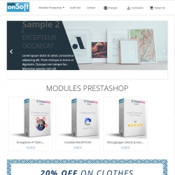 Demo front office del modulo Prestashop Visualizza i prodotti di una categoria sulla homepage