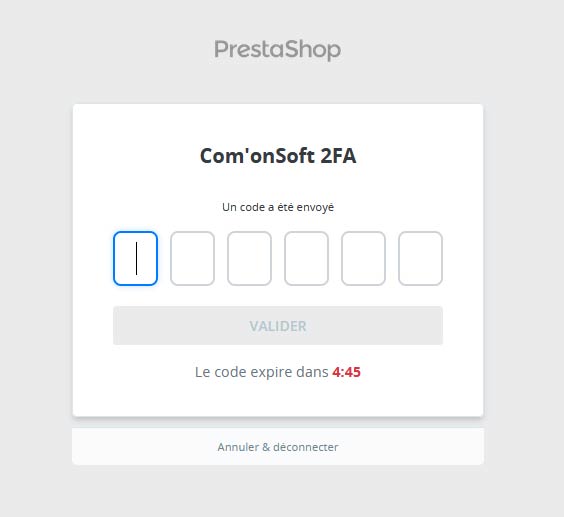 Délai d'expiration du code OTP paramétrable dans le module
